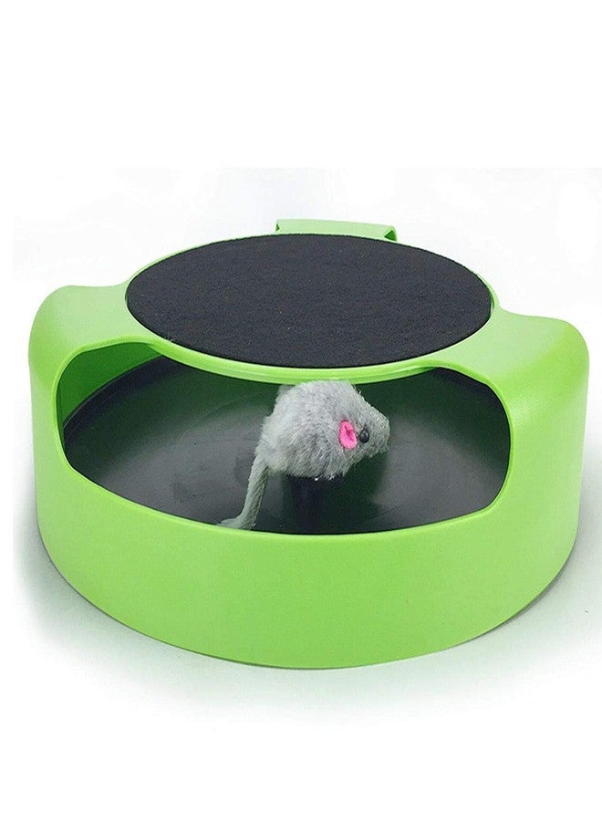 D&C PAWS لعبة خدش القطط التفاعلية D&C PAWS على شكل فأر مع فئران متحركة ولوحة خدش، مثالية للعب والمضغ للقطط والقطط الصغيرة (أخضر) - Image 2